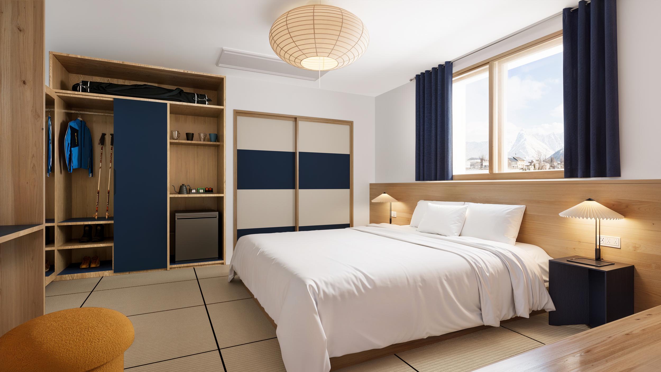 Interior of a hotel bedroom